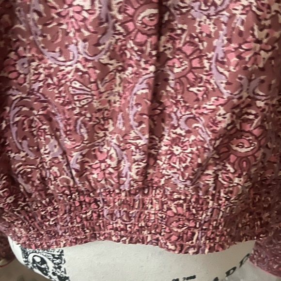 FREE PEOPLE ROSALINA PINK FLORAL LOBG SLEEVE JACKET MEDIUM TO LARGE - Picture 6 of 9